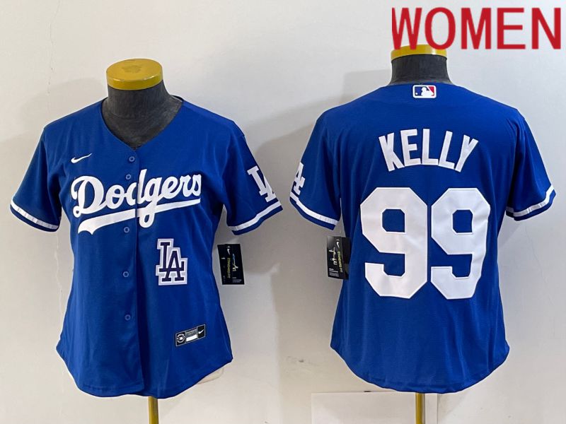 Women Los Angeles Dodgers 99 Kelly Blue 2024 Nike Game MLB Jersey style 5